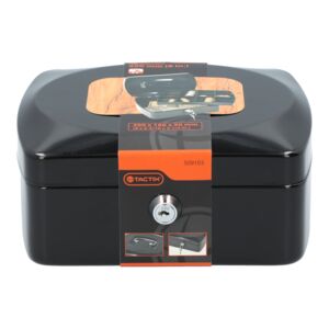 Tactix Metal Cash Box Black 8inch